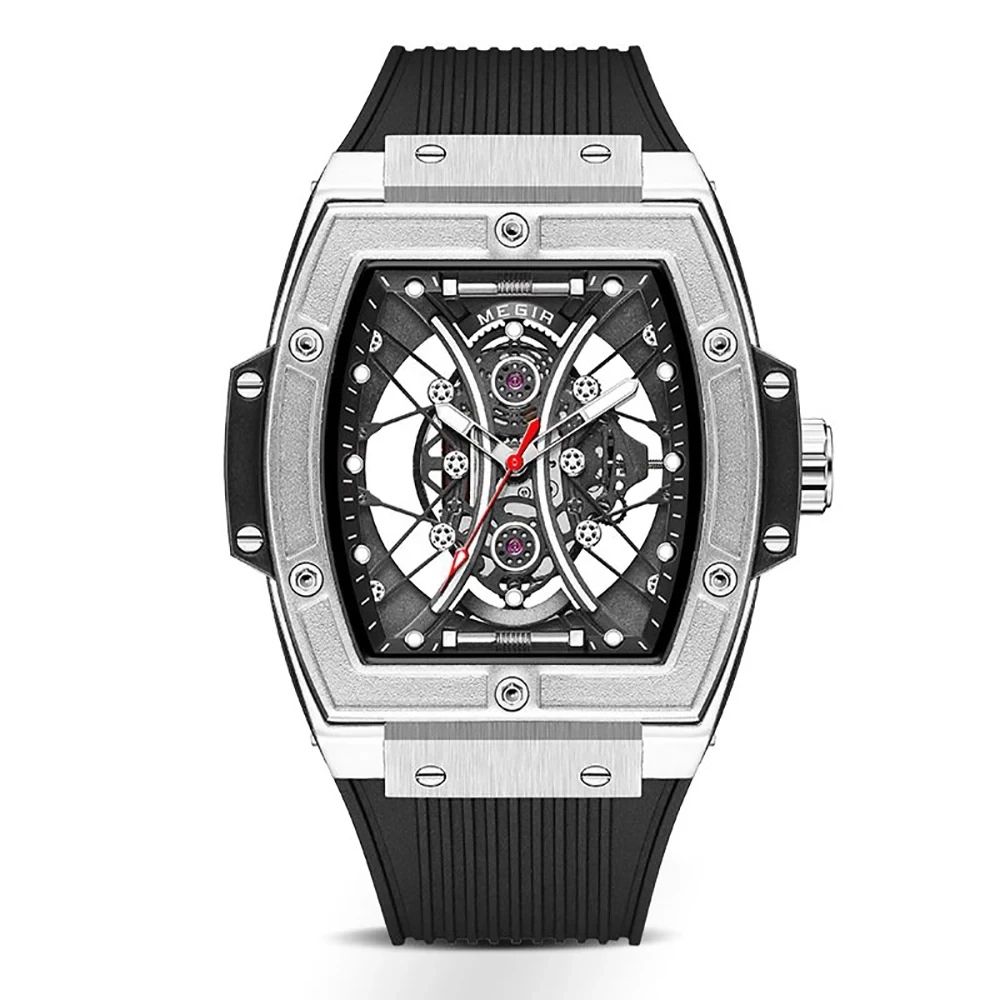Los fabricantes venden al por mayor el reloj deportivo que brilla en la oscuridad del reloj cuadrado elegante del reloj del cuarzo de los hombres 1