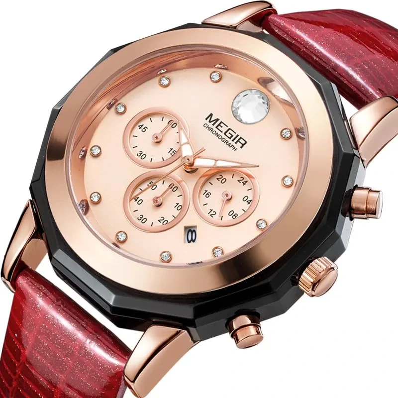 Fashion And Multifunctional Waterproof Diamond Inlaid Calendar Large Dial For Women's Gift Watch Women's Quartz Watch 1