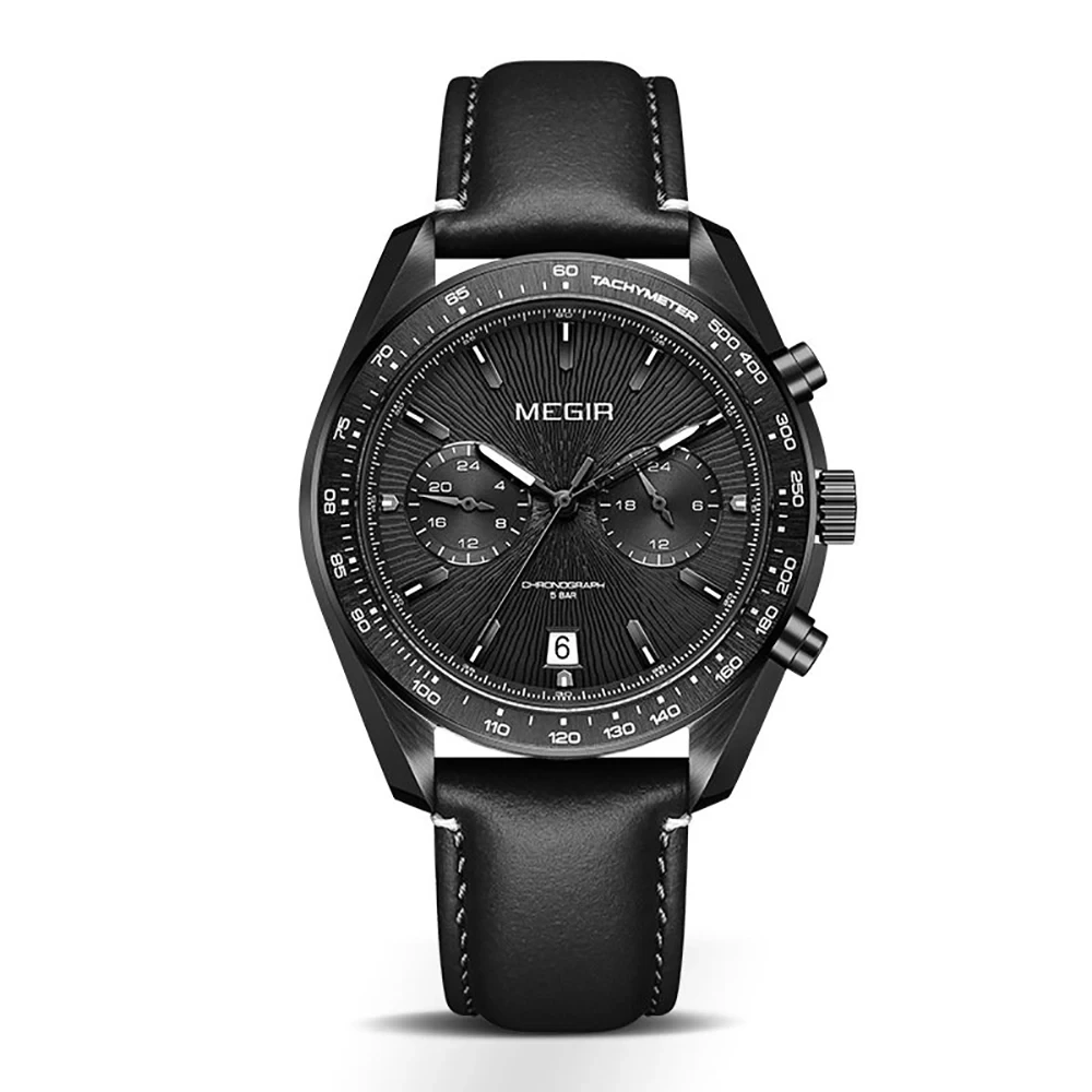 Reloj de hombre al por mayor de nuevo diseño de fábrica con reloj de cuero multifuncional de acero inoxidable para hombre 1