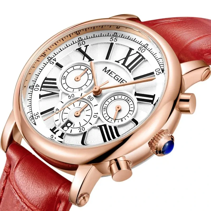 Orologio da donna semplice di alta qualità di vendita calda Orologio da donna al quarzo impermeabile multifunzionale alla moda da regalo 1