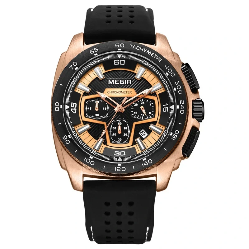 Wasserdichte Herren-Quarzuhr, multifunktionale Herren-Sport-Timing-Kalender-Quarzuhr, modische Quarzuhr 1