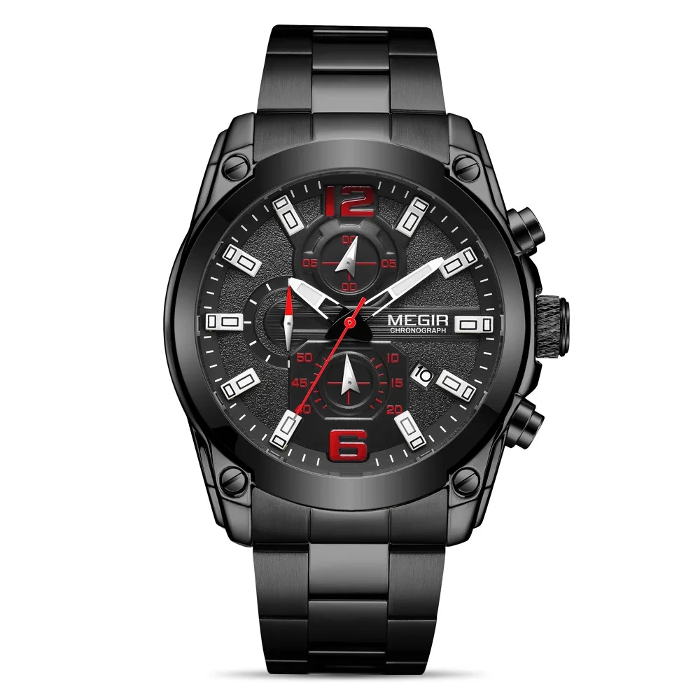 Men's Business Sports Quartz Watch Fashion Business Men's Quartz Watch Multi Functional Timing Steel Band Quartz Watch 1
