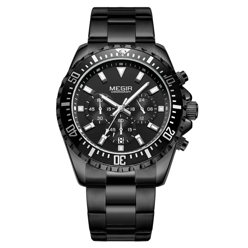 Men's Quartz Watch Large Dial Business Quartz Watch Timing Calendar Steel Band Business Quartz Watch 1