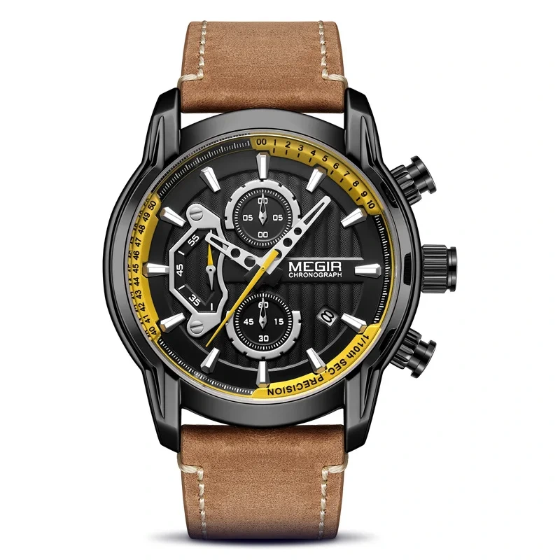 Hot Selling Waterproof Function Quartz Watch Sport Quartz Watch Casual Leather Watches For Men 1