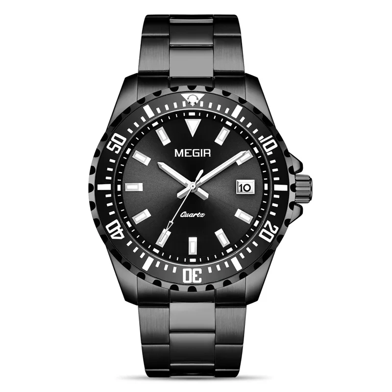 High Quality Fashion Men's Watch Business Steel Band Watch Time Glow Waterproof Calendar Quartz Watch 1