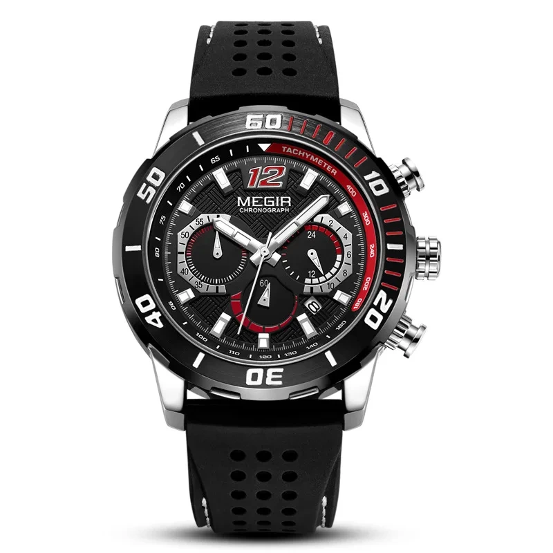 Fashion Quartz Watch Chronograph Calendar Silicone Waterproof Sports Quartz Watch Classic Quartz Watch 1