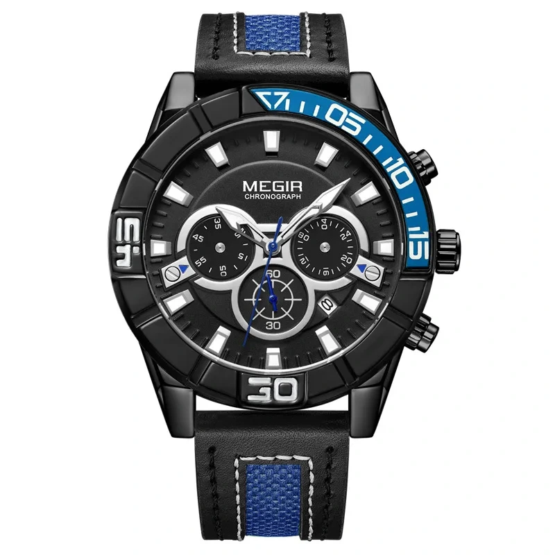 Reloj de hombre a la moda de alta calidad, calendario de sincronización resistente al agua, reloj de cuarzo con Esfera Grande, reloj moderno para hombre 1