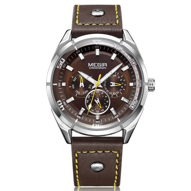 Reloj de cuarzo deportivo con función impermeable con mejores ventas para hombres relojes de cuero casuales 1