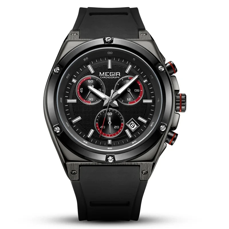 Men's Wrist Watch Multi Functional Fashionable Sports Timing Silicone Watch Men's Quartz Wrist Watch 1