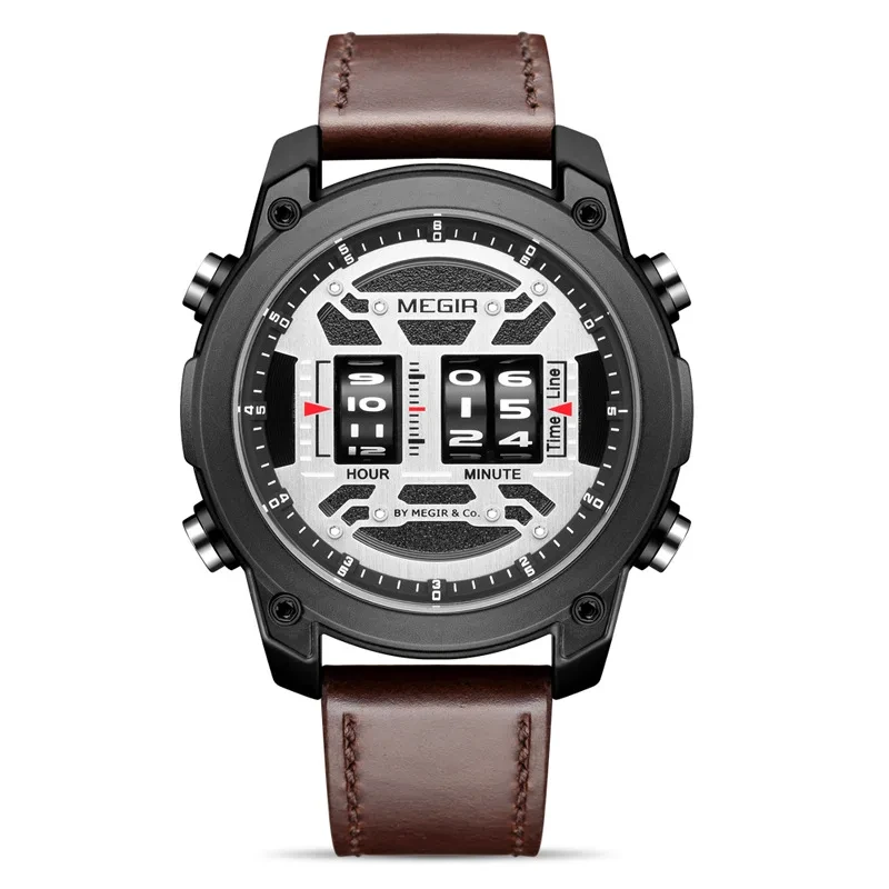 Manufacturers Wholesale Men's Watch Personalized Roller Waterproof Leather Business Sports Watch Men's Quartz Watch 1