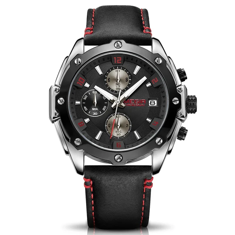 Manufacturers Wholesale Unisex Couple Watch Multi-function Chronograph Watch Leather Quartz Watch 1