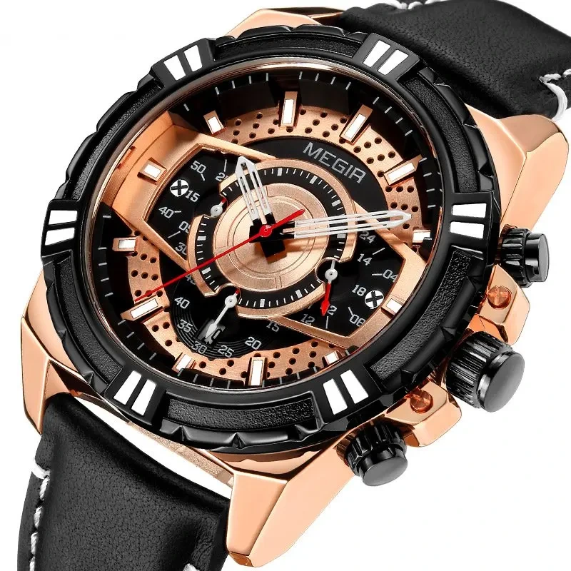 New Style Men's Quartz Wrist Watches Multi-functional Men's Watch Waterproof Quartz Watch 1