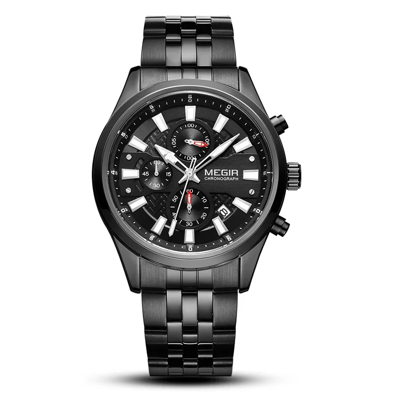 Chronograph Sports Watch Steel Belt Business Quartz Watch For Men High-grade Calendar Quartz Watch 1