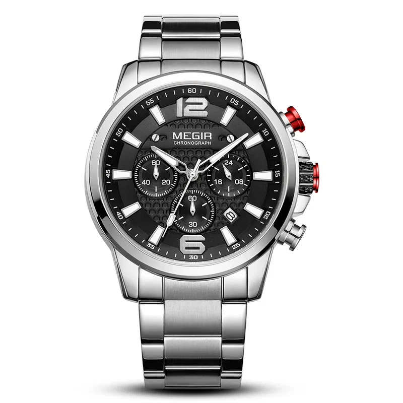 New Style Men's Fashion Business Watch Waterproof Calendar Casual Quartz Watch Large Dial Quartz Watch 1