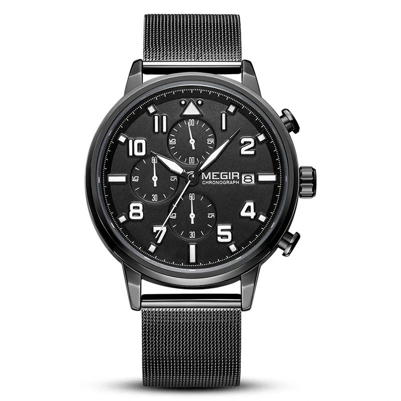 Montre à Quartz pour hommes à la mode étanche avec bracelet en acier montre de sport d'affaires multifonctionnelle 1