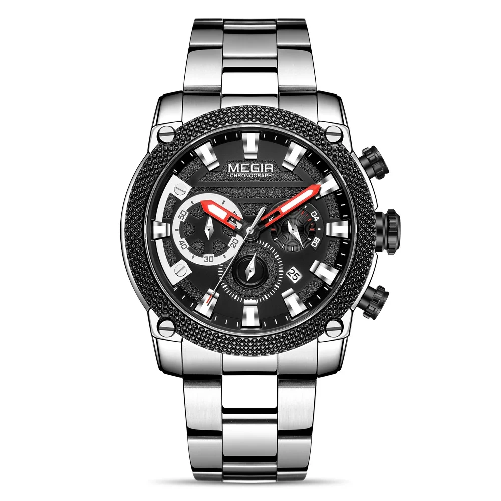 Factory New Design Wholesale Men Stainless Steel Watch Top Brand Quartz Watch Men Fashion Waterproof Wrist Watch 1