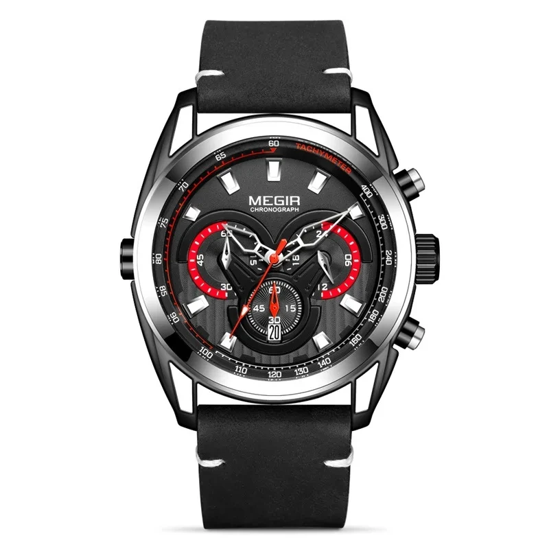 Wholesale Customized Leather Sports Quartz Watch Multi-functional Men's Watch Simple Fashion Trend Watch 1