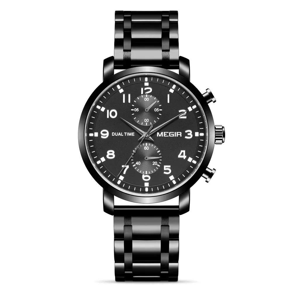 Orologio al quarzo cronometro alla moda con cinturino in acciaio Orologio al quarzo multifunzionale business dal nuovo design di fabbrica 1