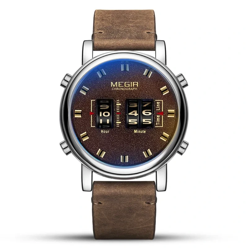 Reloj de hombre de diseño creativo, reloj de cuarzo resistente al agua de alta calidad, reloj de cuero para hombre al por mayor 1