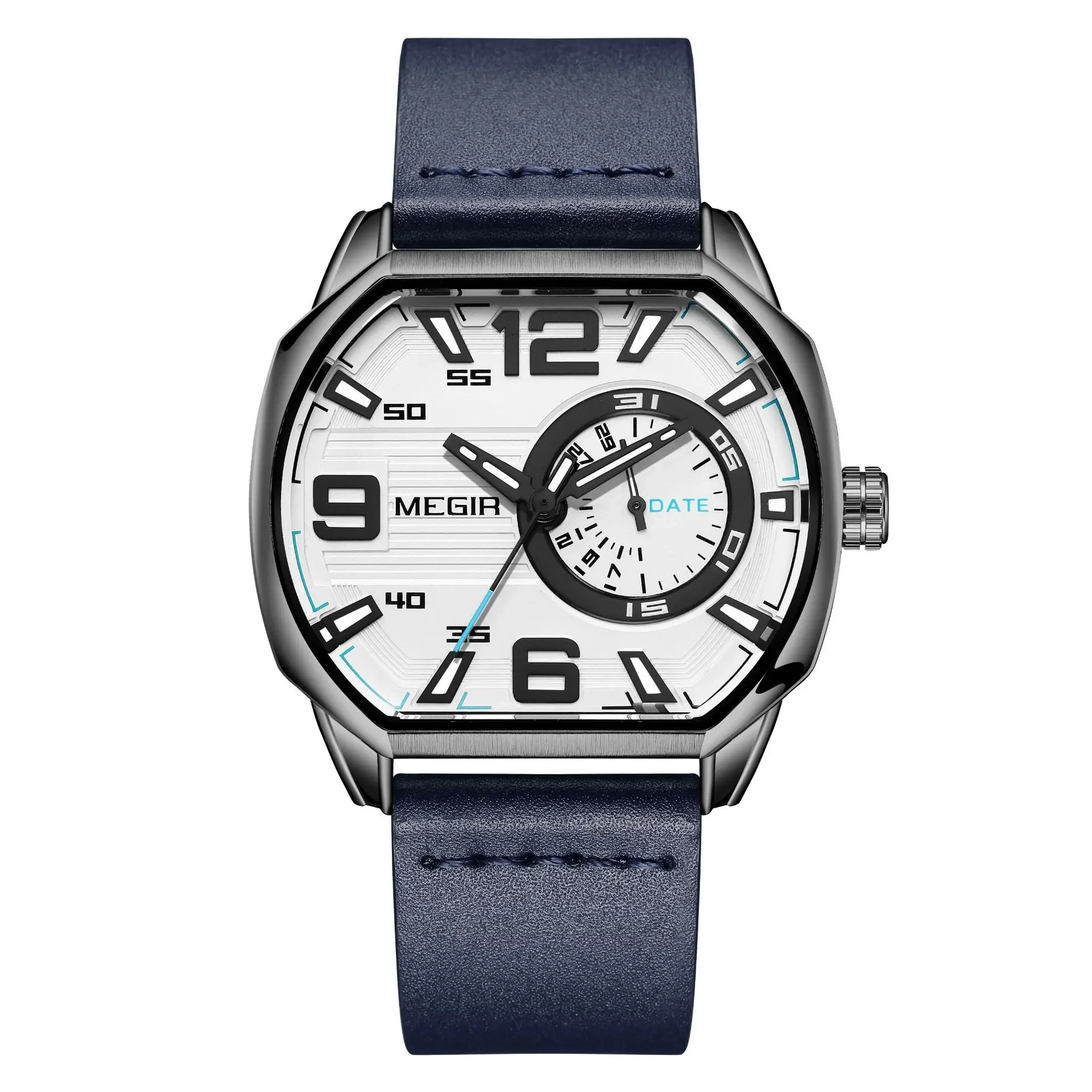 Fashionable Hot Sale Quartz Watch Innovative Square Sports Watch Waterproof Glow-in-the-dark Leather Watch For Men 1
