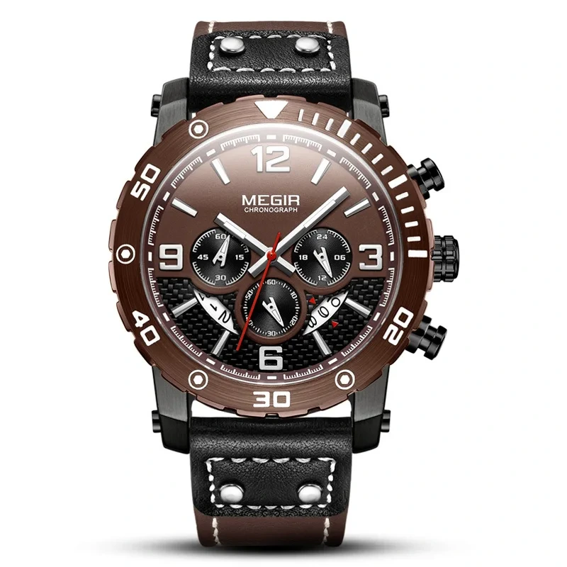 Reloj de Cuarzo Resistente al Agua con Brillo Nocturno y cronómetro Multifuncional para Hombres Reloj Deportivo de Moda de Ocio para Hombres 1