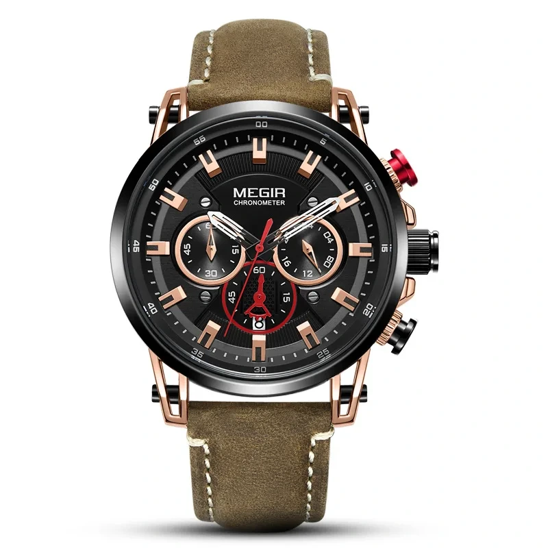 Reloj de ocio para hombre, reloj deportivo multifuncional con carcasa hueca a la moda, reloj de cuarzo para hombre de alta calidad 1