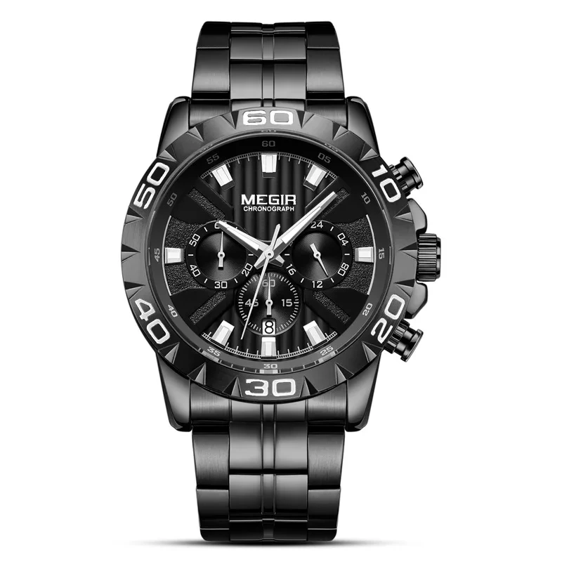 Reloj deportivo y de ocio para hombre, reloj de negocios multifuncional, moderno y atmosférico, con banda de acero, reloj de cuarzo 1