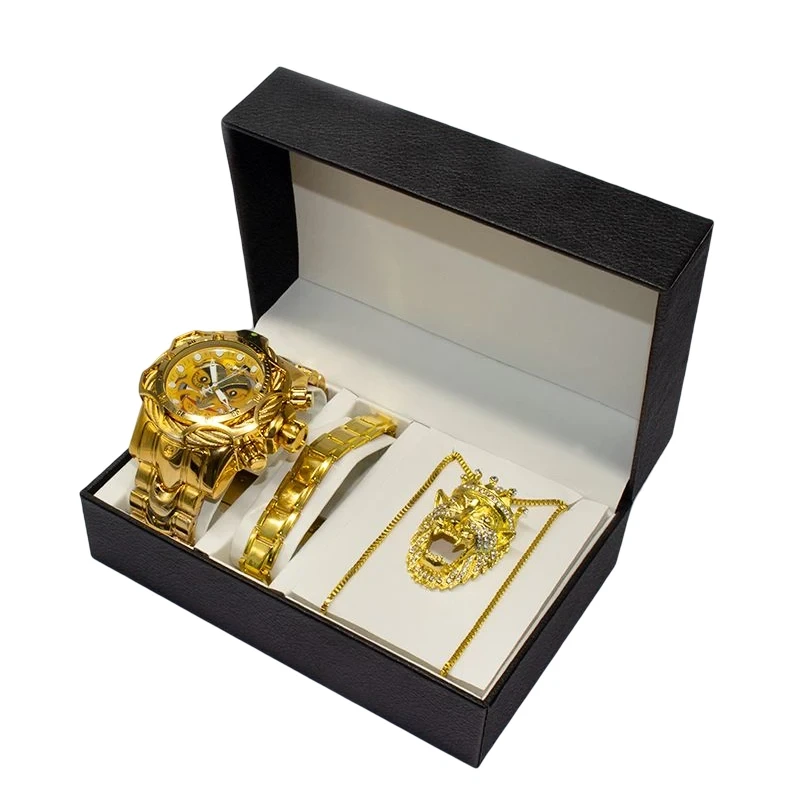 Chinese Style Chinoiserie Monkey King Unique Custom Quartz Watches Bracelet Necklace Special Watch Gift Set 1