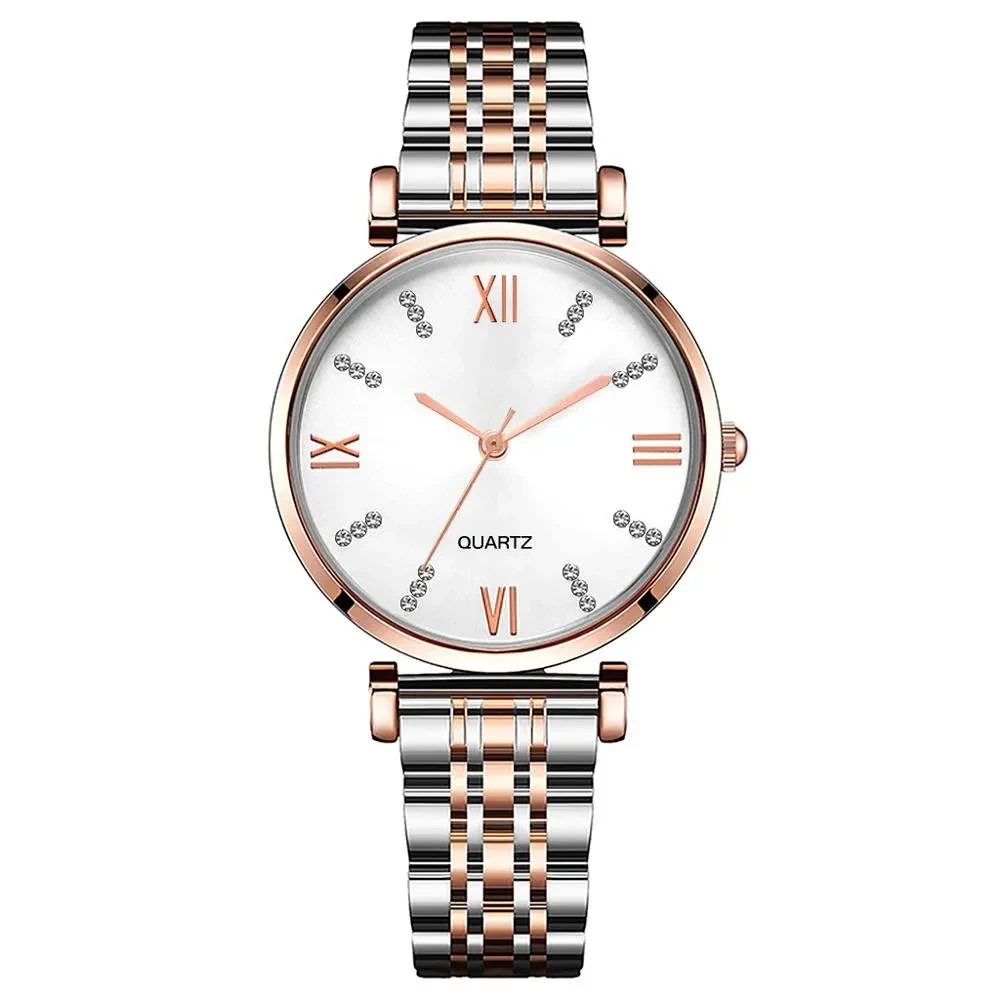 Muestra gratis de alta calidad para mujer, relojes de pulsera con correa de acero y diamantes de cristal, pulsera, relojes de regalo para mujer 1