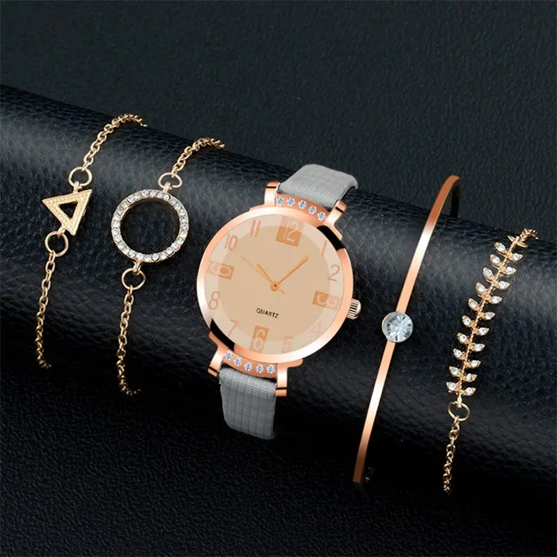 Free Sample Women's Watch Leather Quartz Fashion Watches New Female Bracelet Gift Wristwatch 5