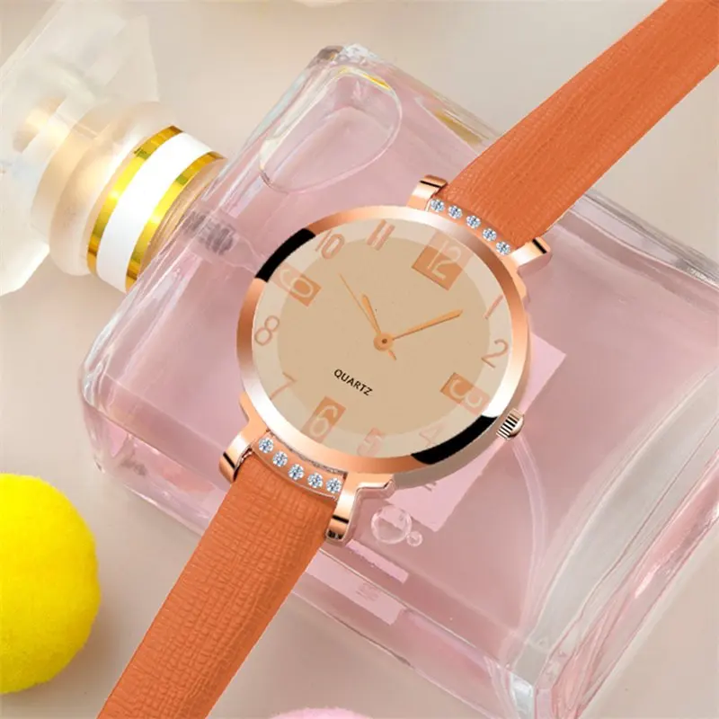Free Sample Women's Watch Leather Quartz Fashion Watches New Female Bracelet Gift Wristwatch 4