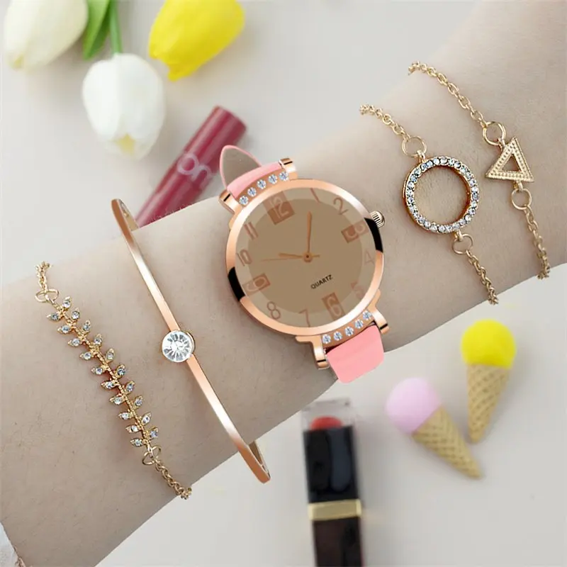 Free Sample Women's Watch Leather Quartz Fashion Watches New Female Bracelet Gift Wristwatch 1
