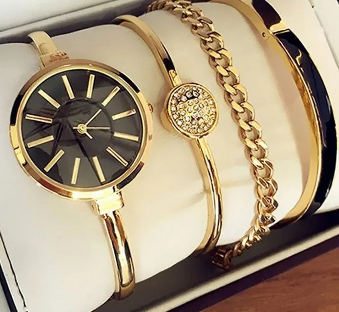 Muestra gratis, nuevo estilo, relojes, conjunto de pulsera de moda, reloj de mujer, reloj de pulsera de regalo de cuarzo para ocio femenino 1
