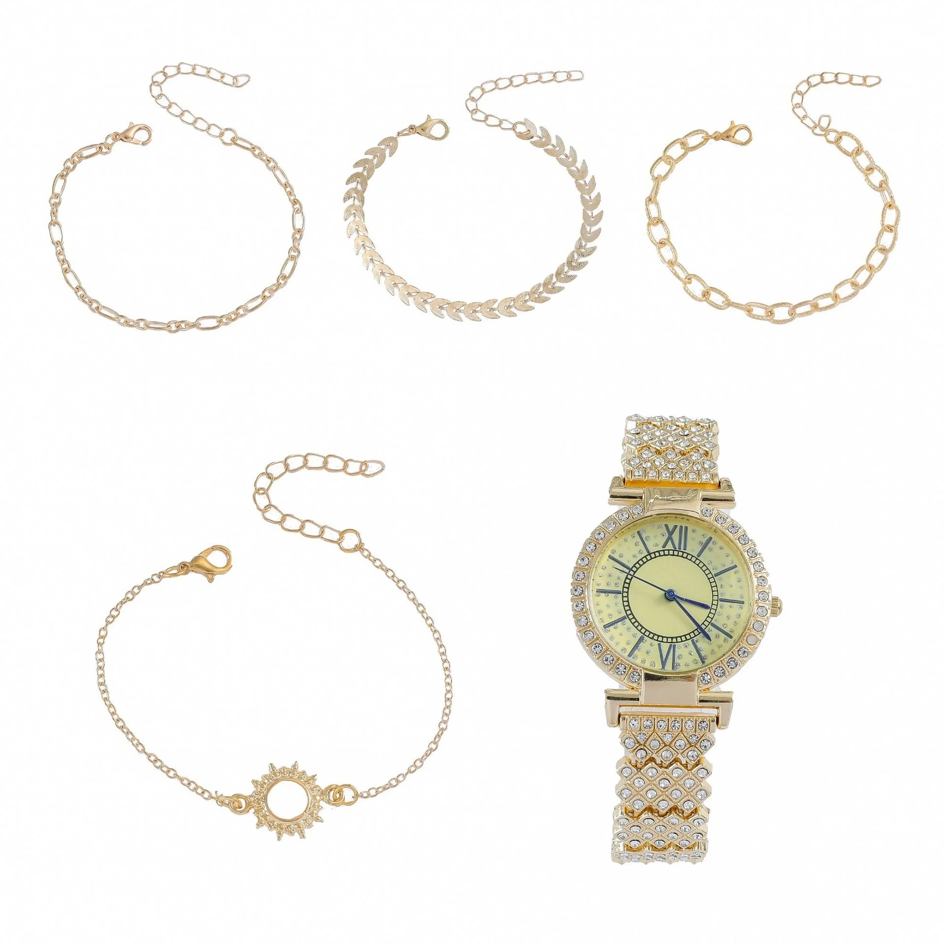Échantillon gratuit bracelet en acier montre à Quartz pour femmes ensemble confortable à porter des montres-bracelets cadeaux féminines 1