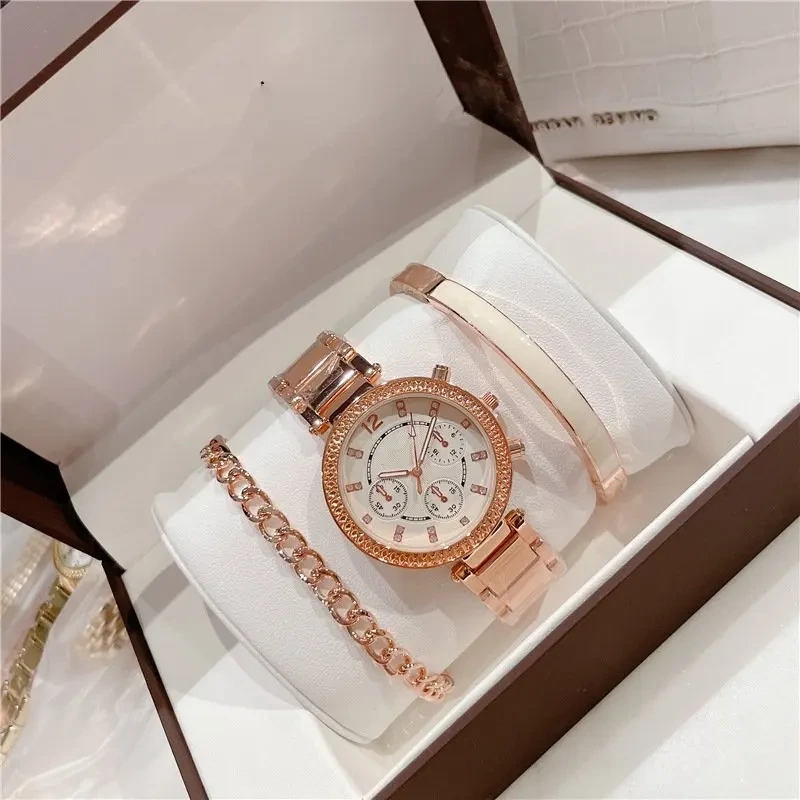 Muestra gratis, conjunto de pulsera de moda informal de estilo empresarial personalizado para hombres, relojes masculinos de cuarzo de alta gama 1