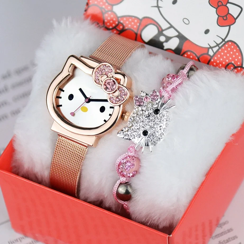 Free Sample Children's Bracelet Set Kids Student Cartoon Watches Exquisite Lovely Quartz Gift Watch 1