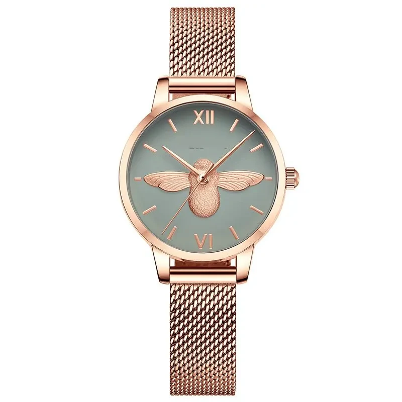 Free Sample Women's Little Bee Watches Fashion Trend Quartz Watch Waterproof Elegant Exquisite Gift Set Wristwatch 1