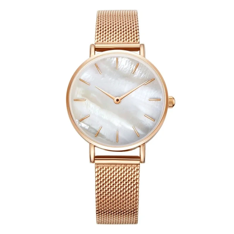 Free Sample Bracelet Set Girls Gift Watches Versatile Simple Fashion Mesh Band Quartz Female Watch 1