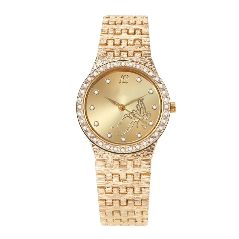 Free Sample Diamond Ladies Watch Set Flower Quartz Women Watches Stainless Strap Jewelry Gifts Female Watch 1