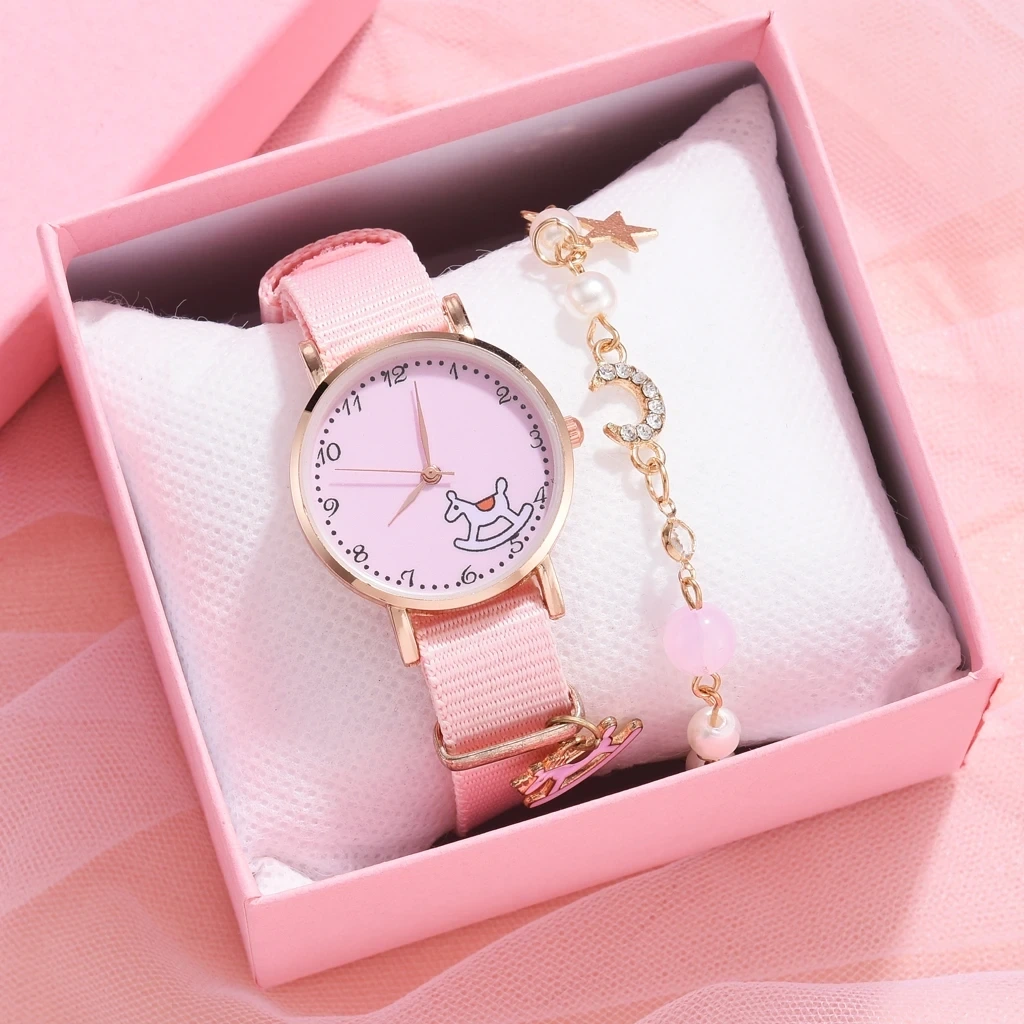 Kostenlose Probe Damen Baumwolle Mode Freizeituhren Einfache Damen Quarzuhr Mädchen Armbanduhren mit kleinem Zifferblatt 1