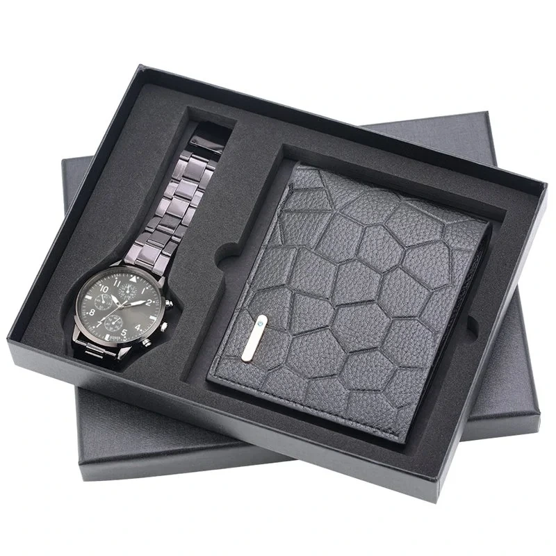 Free Sample New Style Fashion Men Watches Male Wallet Gifts Watch Set Father Boyfriends Holiday Gift Watches 1