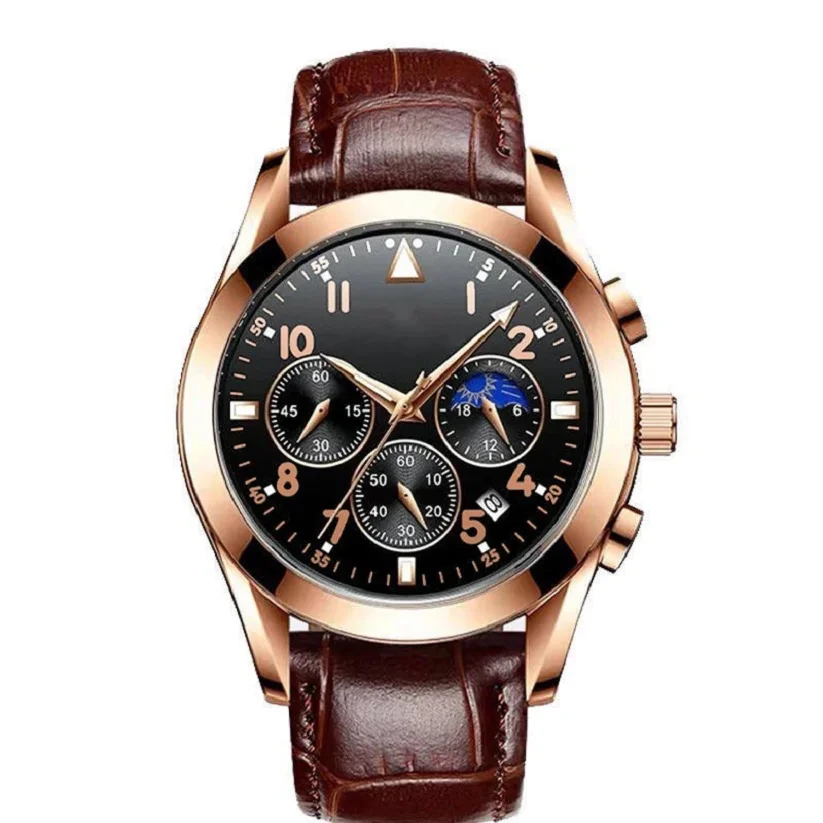 Muestra gratuita de relojes nuevos para hombre, reloj deportivo de cuero, resistente al agua, luminoso, con fecha, reloj de pulsera de cuarzo 1