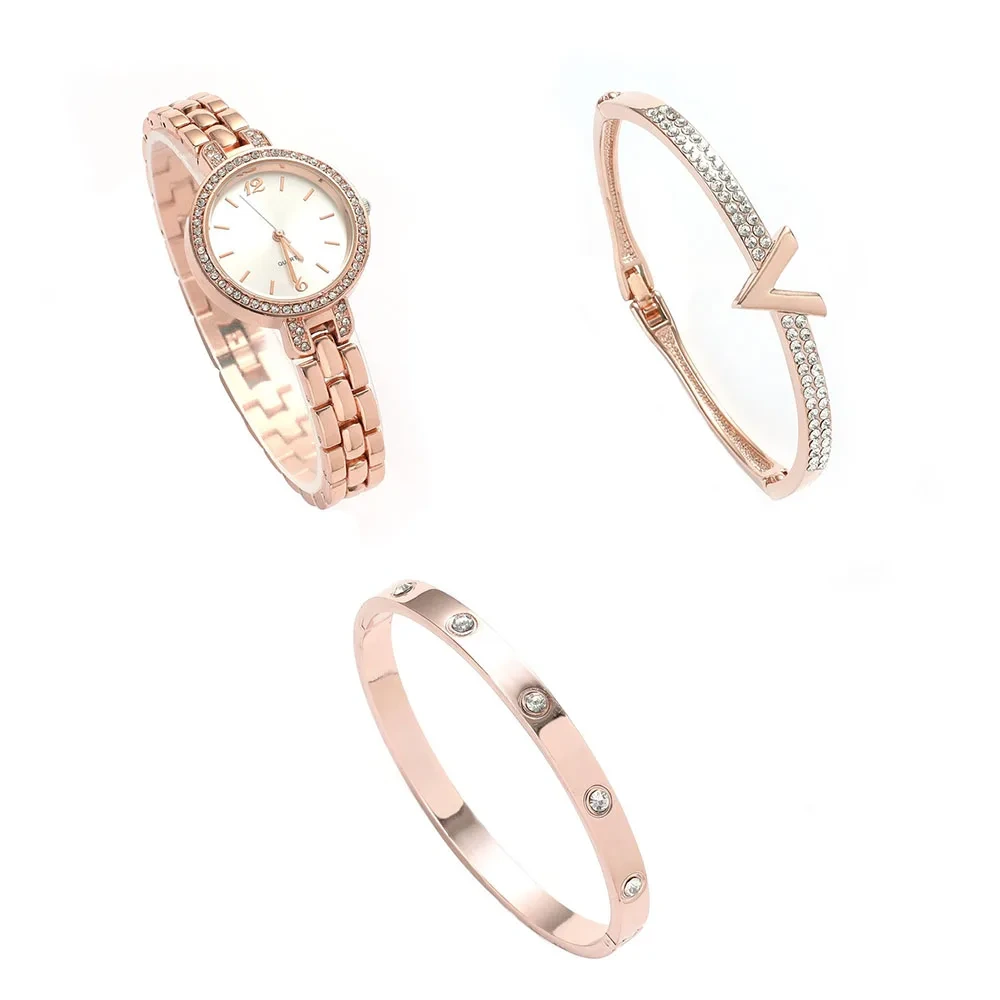 Amostra grátis novo clássico compacto feminino estudante pulseira de aço pulseira de diamante relógios de quartzo da moda 1