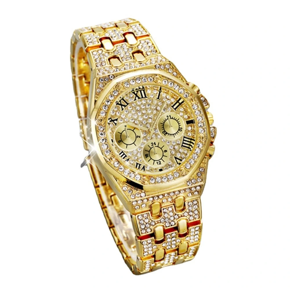 Personalità d'affari Temperamento per il tempo libero pieno di orologi con diamanti, bracciale, collana, confezione regalo 1
