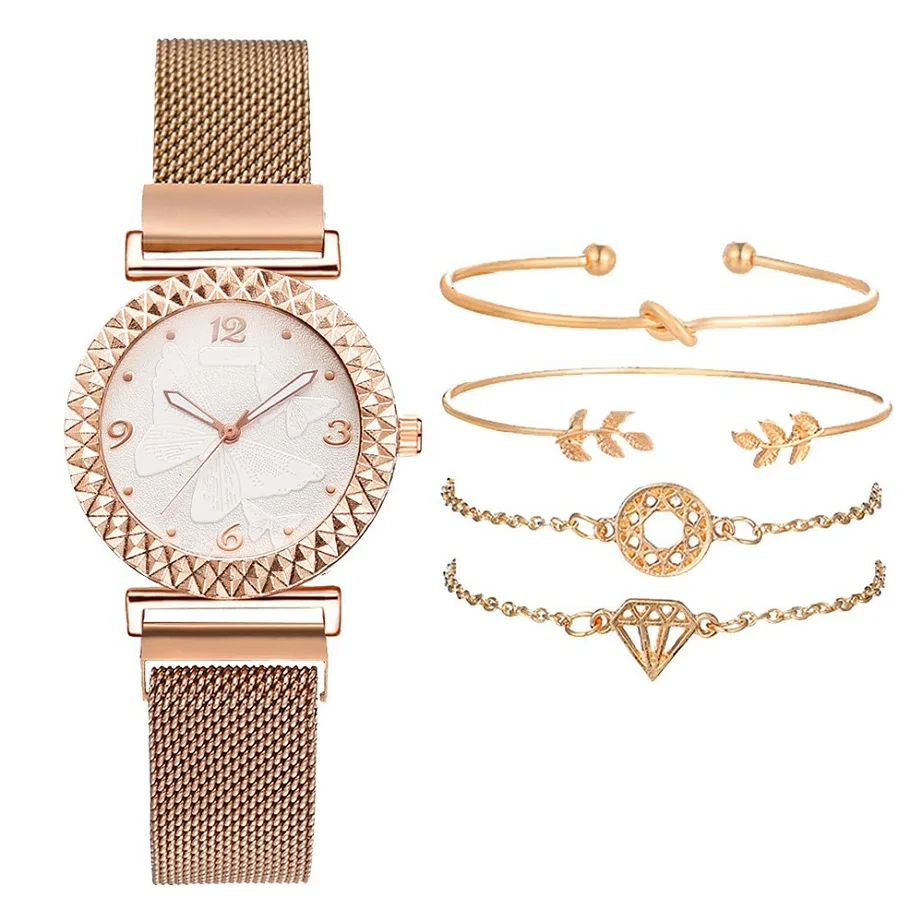Free Sample Fashion Women Watch Set Brand Quartz Watches Bracelet Ladies Sports Gift Wristwatch 1