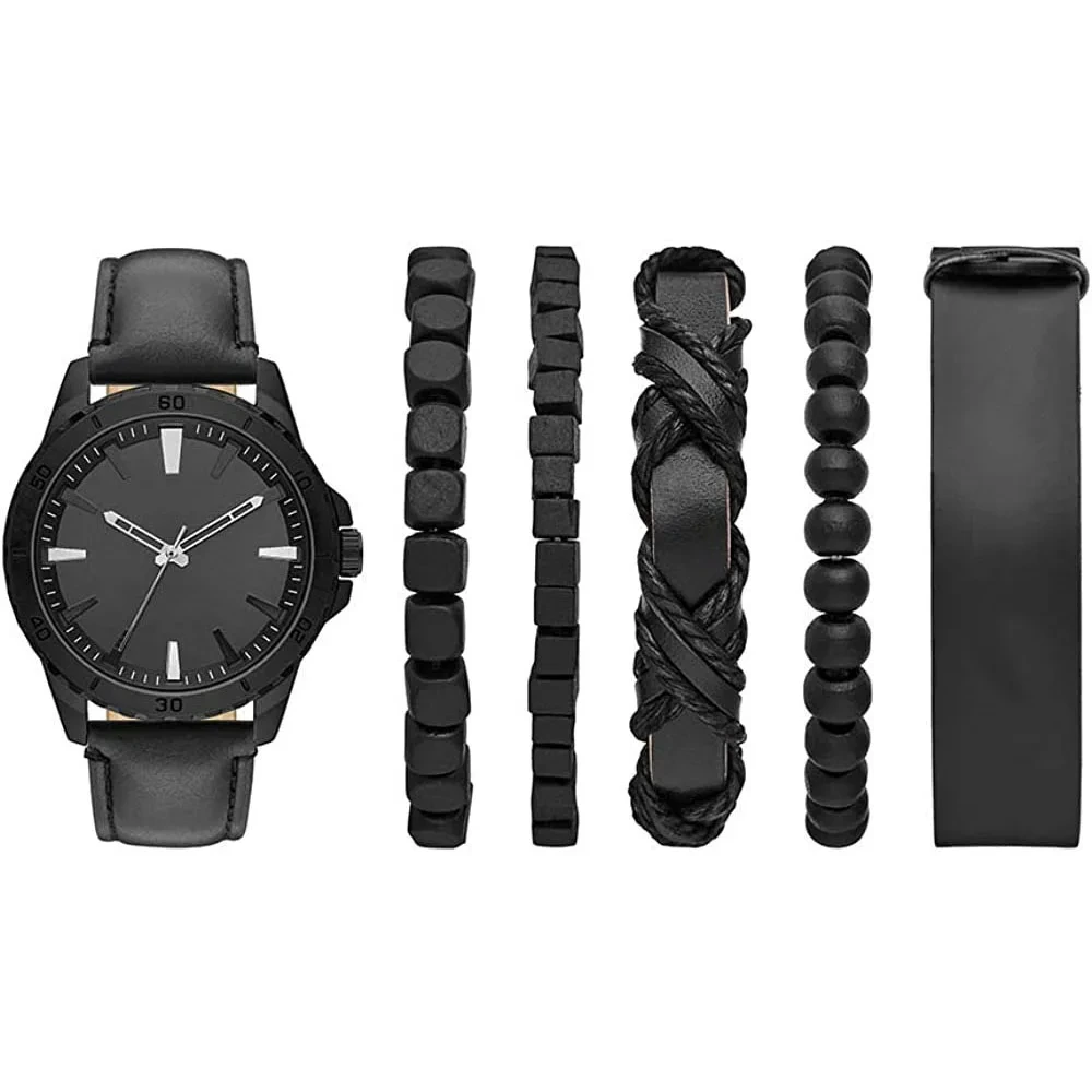Échantillon gratuit nouvelle mode hommes montres à Quartz Bracelet coffret cadeau Bracelet en Faux cuir montre-Bracelet Durable 1