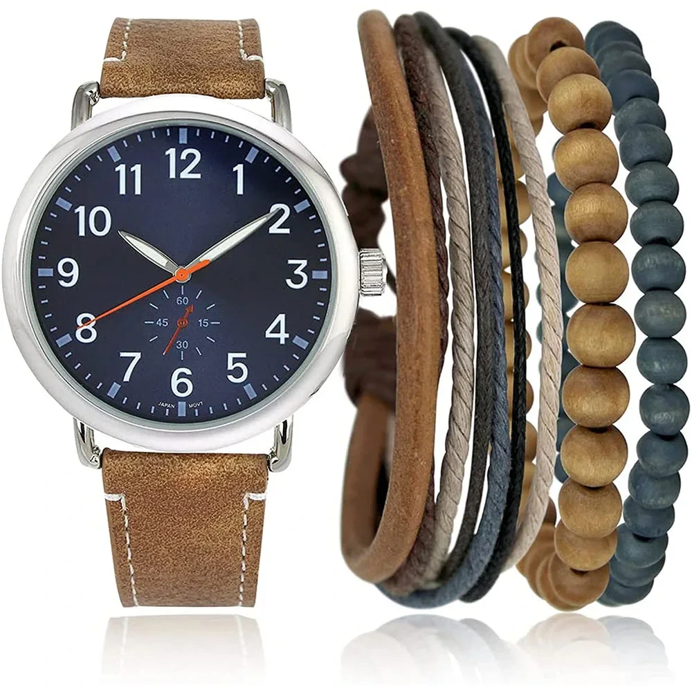 Relojes de cuarzo deportivos elegantes para hombre, correa de cuero minimalista, pulsera impermeable para la vida diaria, relojes de pulsera de regalo 1