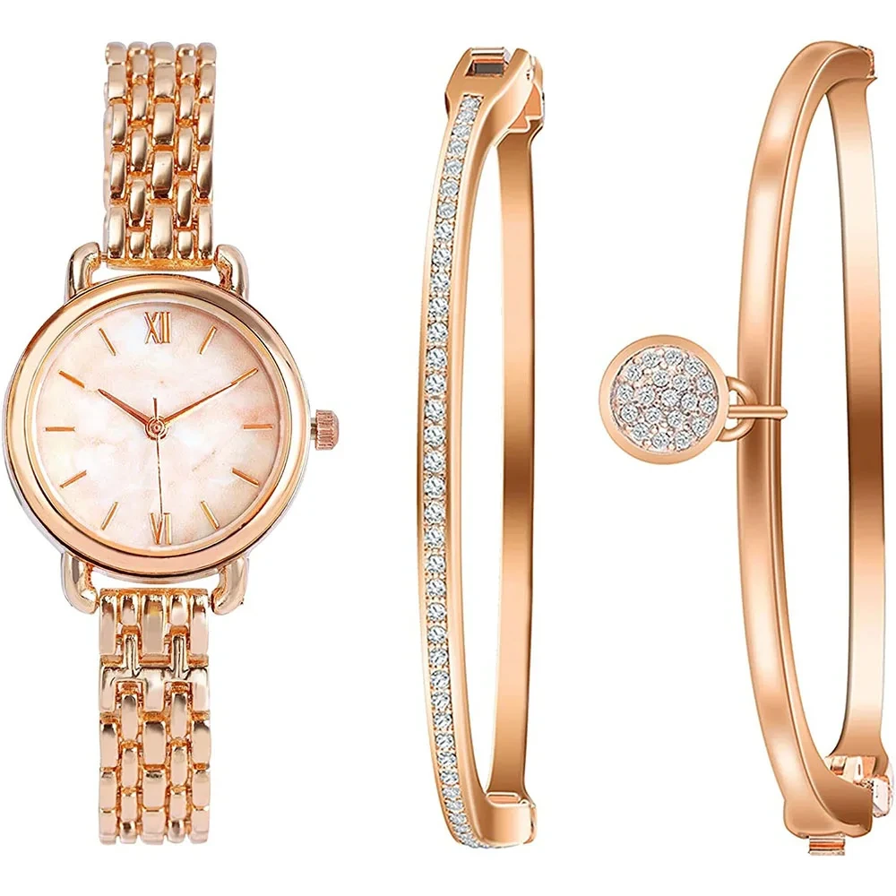 Échantillon gratuit de haute qualité femmes montres élégantes ensemble de bracelets strass bracelets perle dames montre-Bracelet 1
