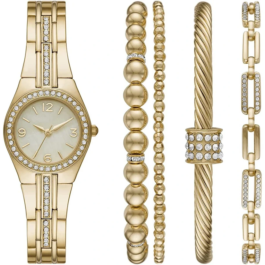 Échantillon gratuit montre-bracelet à Quartz en acier inoxydable pour femmes, étanche à la poussière et aux éclaboussures 1