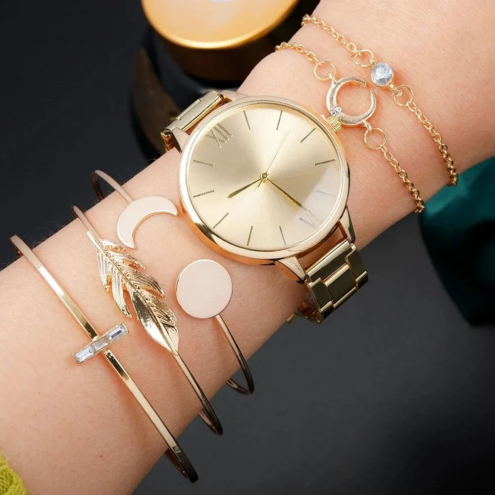 Free Sample Women Watches Set Bracelet Fashion Ladies Quartz Wristwatches Female Gift Watch 1